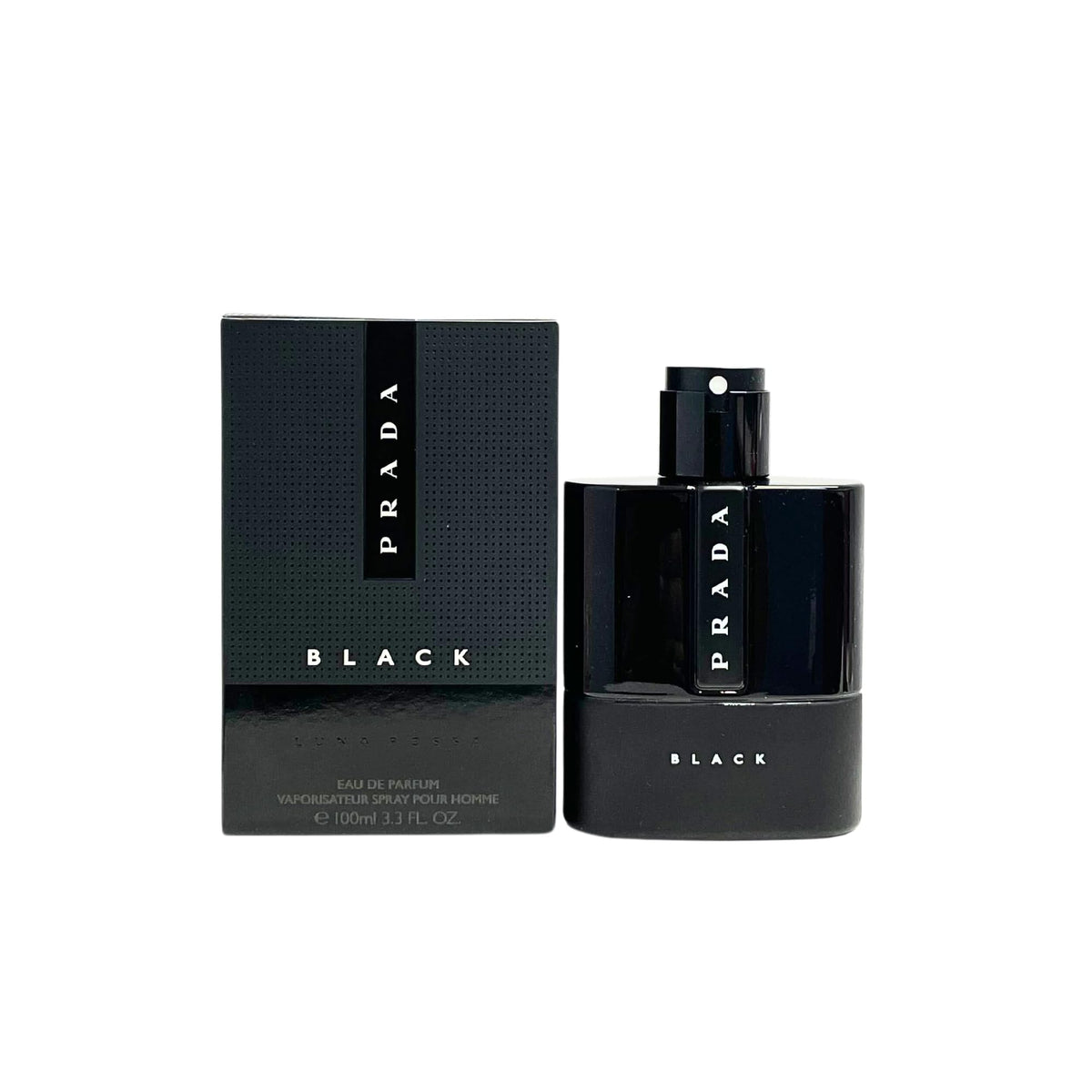 Prada Luna Rossa Negra botella: perfume icónico para eventos nocturnos elegantes.