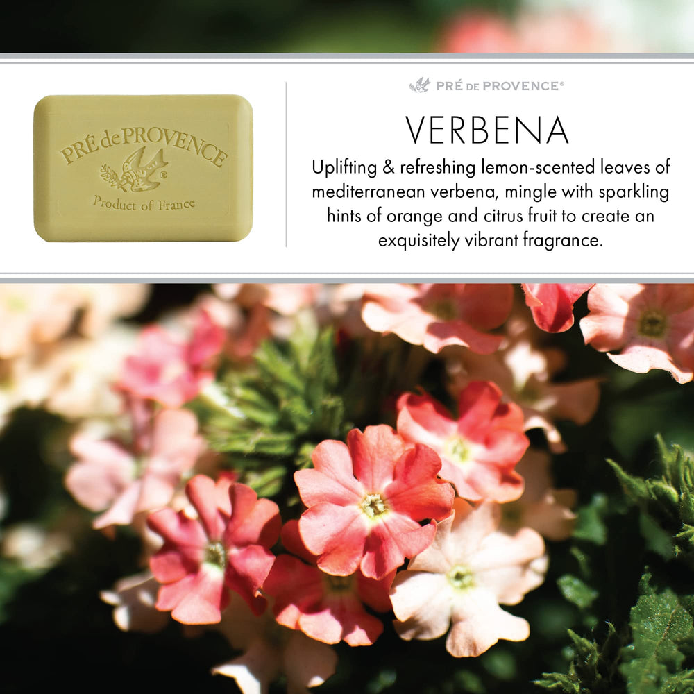 Aroma Verbena, fragancia cítrica de Pre de Provence para una ducha revitalizante.