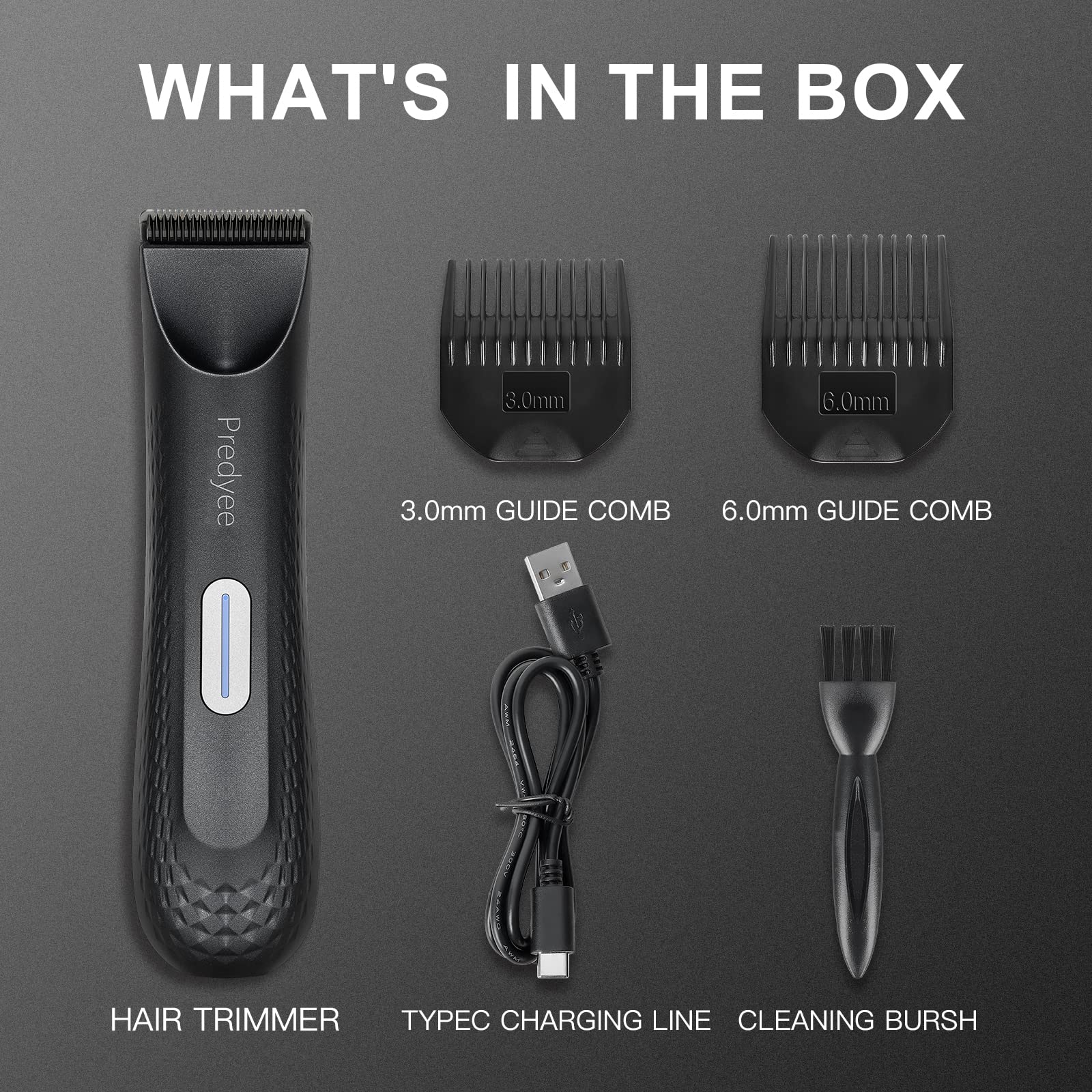 Predyee Manscape Trimmer con cuchilla cerámica para un afeitado suave.