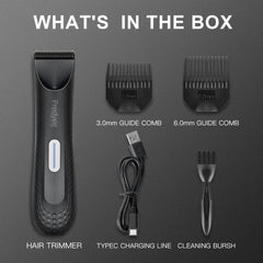 Predyee Manscape Trimmer con cuchilla cerámica para un afeitado suave.