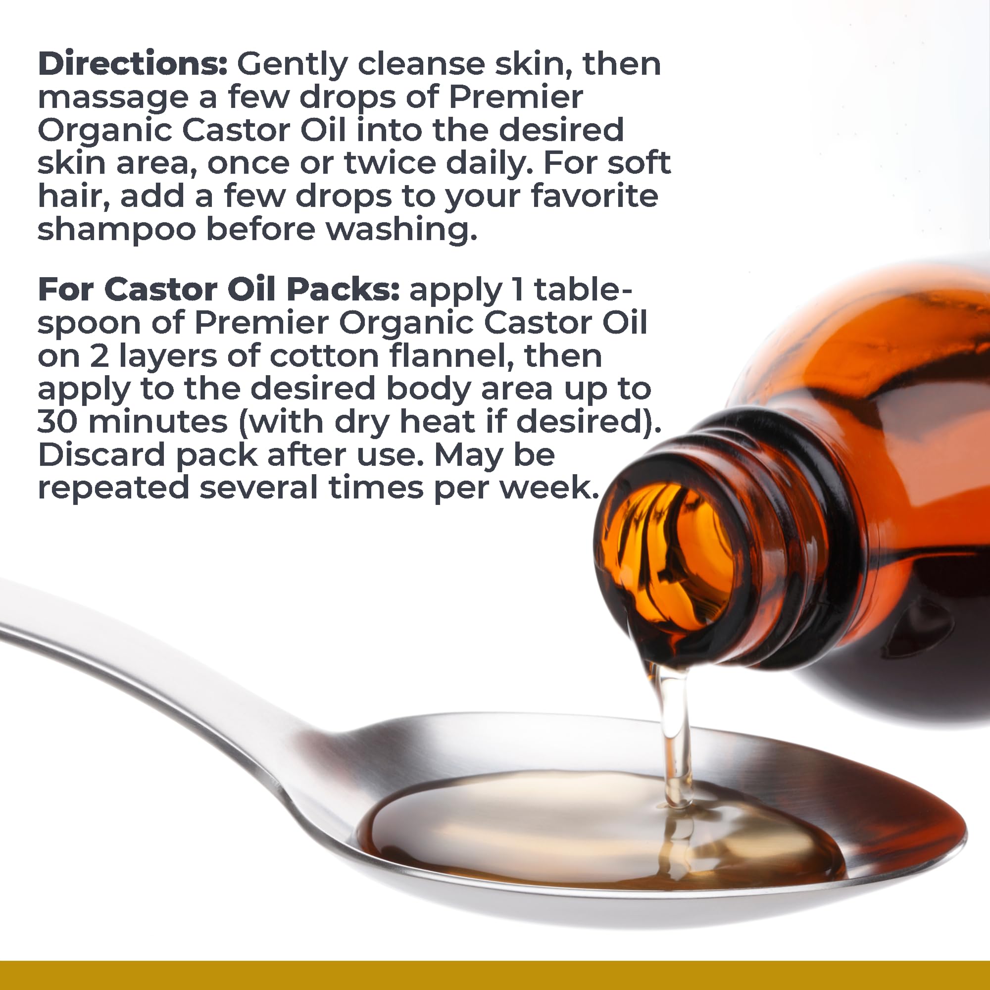 Premier Research Labs aceite de ricino orgánico: tratamiento para cabello saludable.