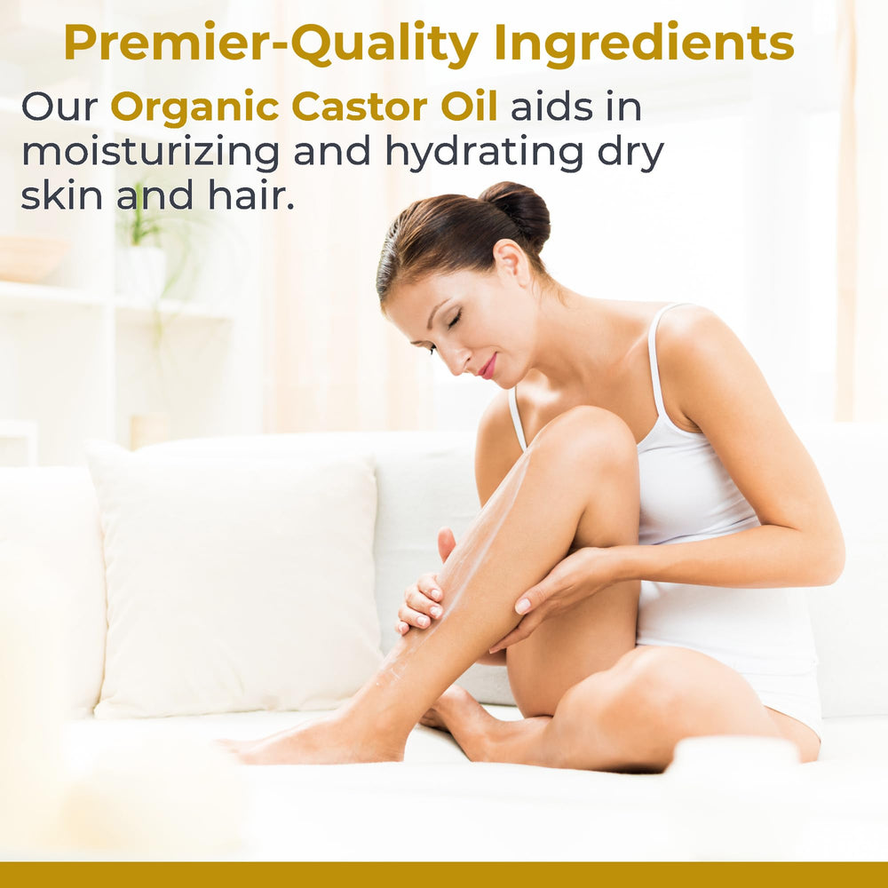 Premier Research Labs aceite de ricino orgánico: vertido suave para usar en la piel.