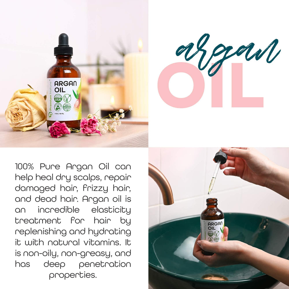 Premium Nature Aceite de Argán, envase con gotero para dosificación precisa.