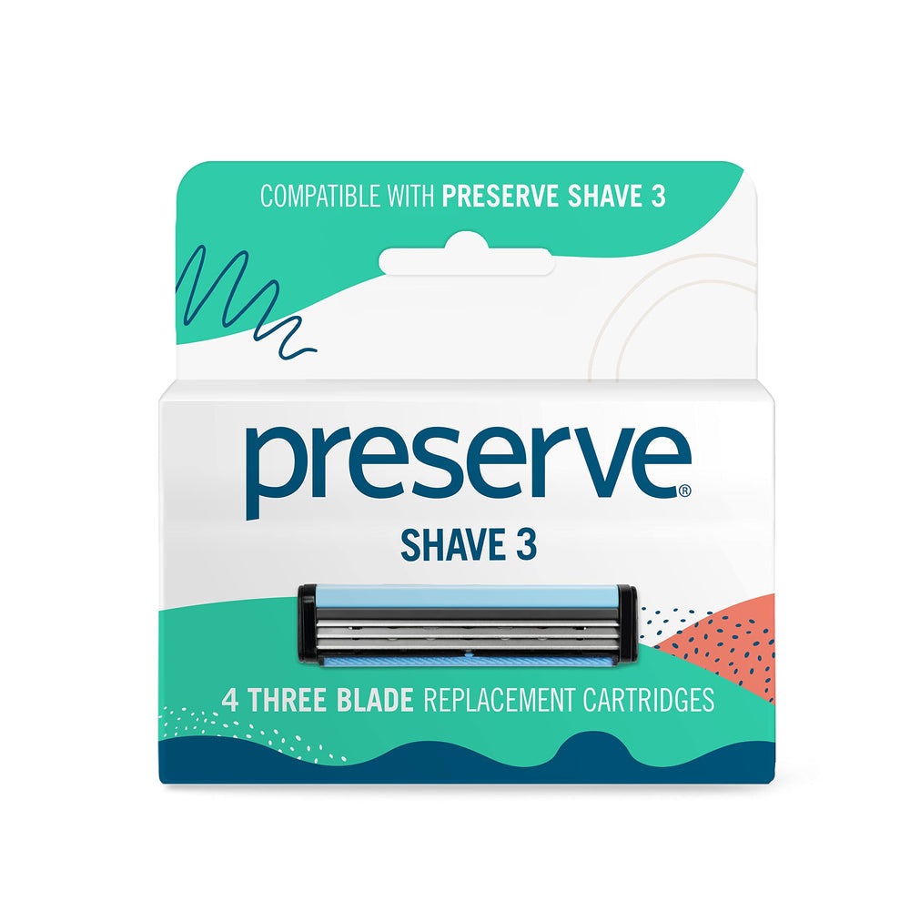 Preserve Shave 3: recambios de tres cuchillas para afeitado suave.