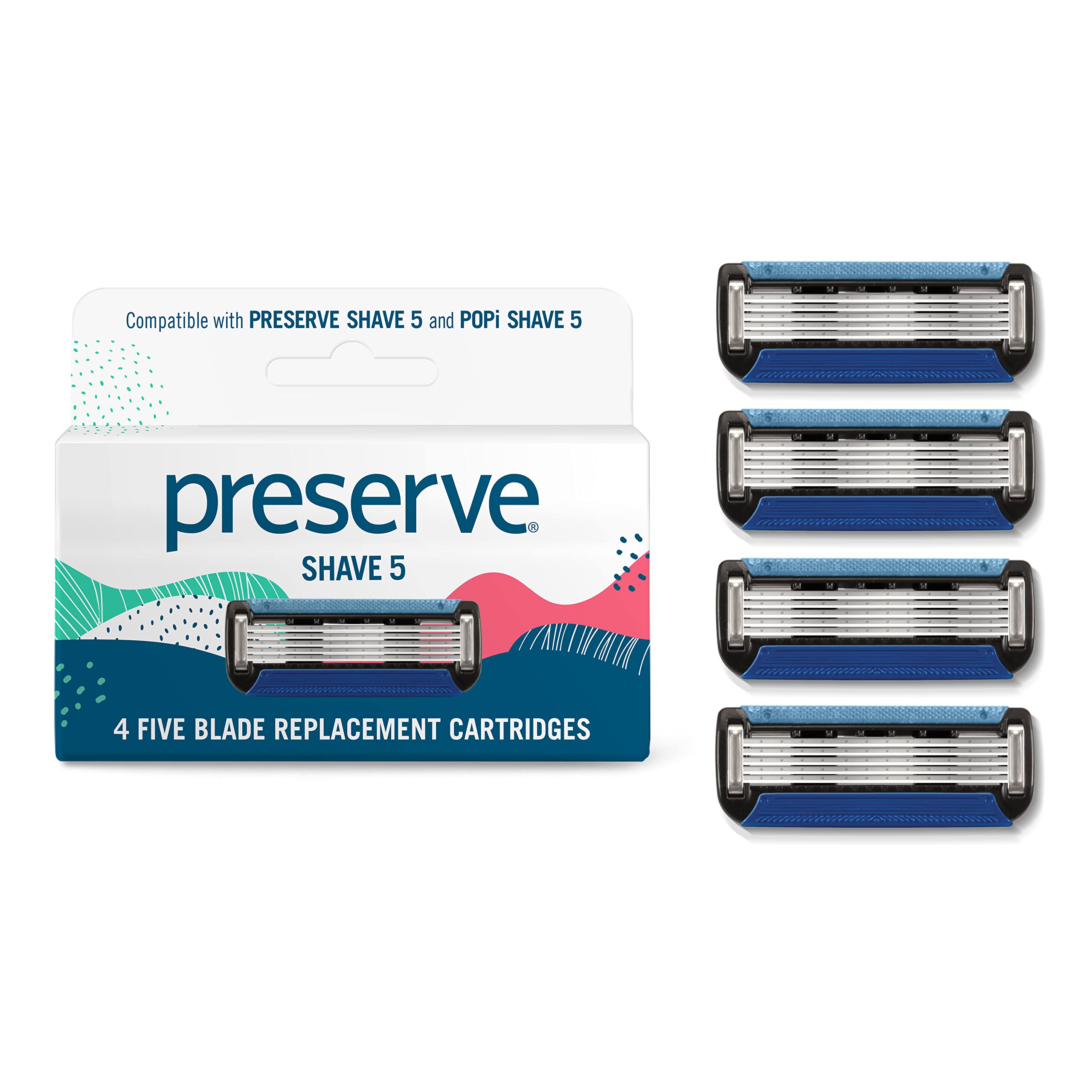 Preserve Shave 5: hojas cerámicas para deslizamiento suave y cómodo.