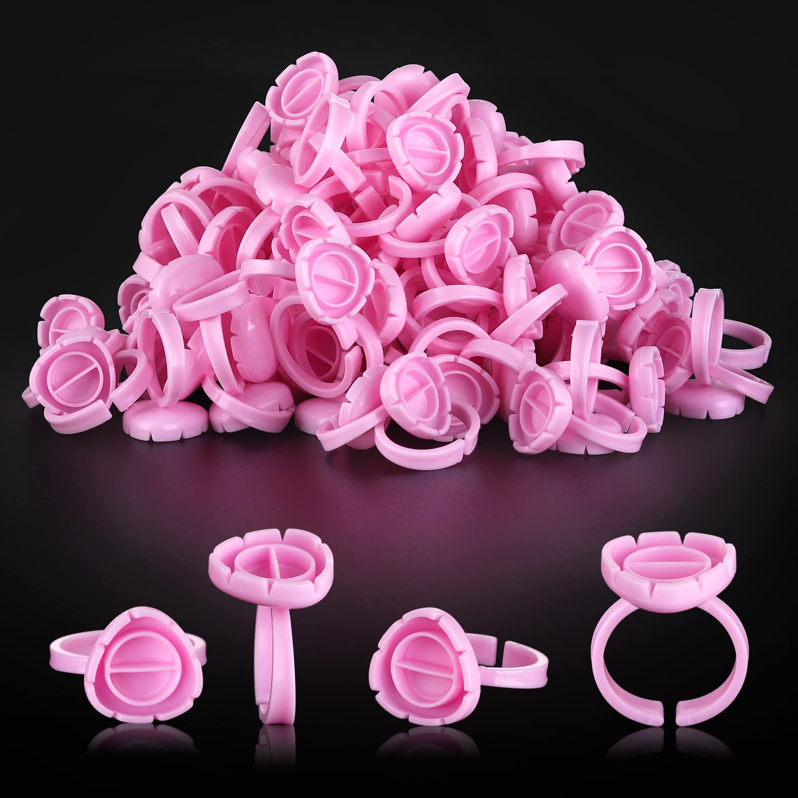 Pretty memory anillos de pegamento para pestañas en rosa, fáciles de usar.