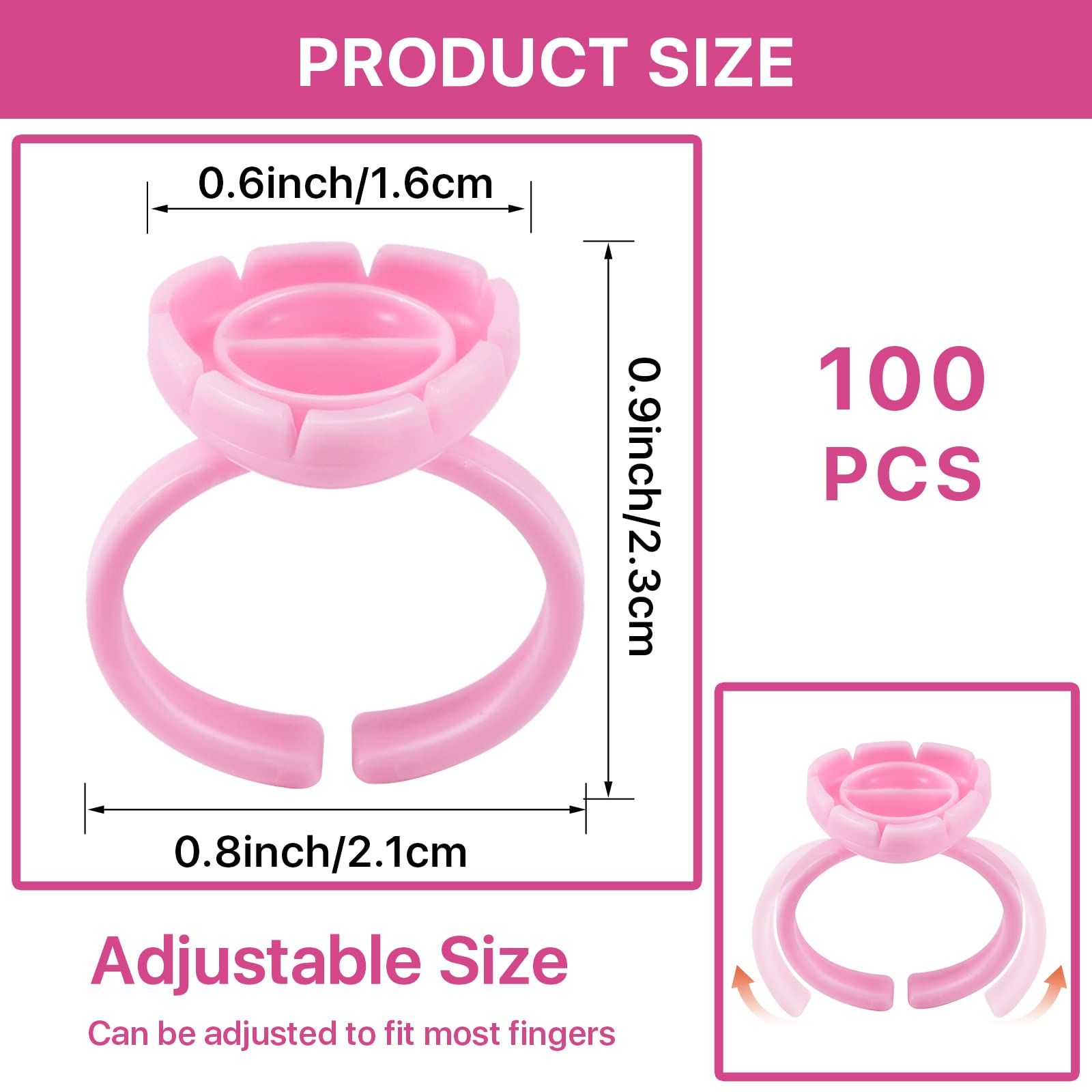 Anillos Pretty memory para recoger adhesivo con facilidad.