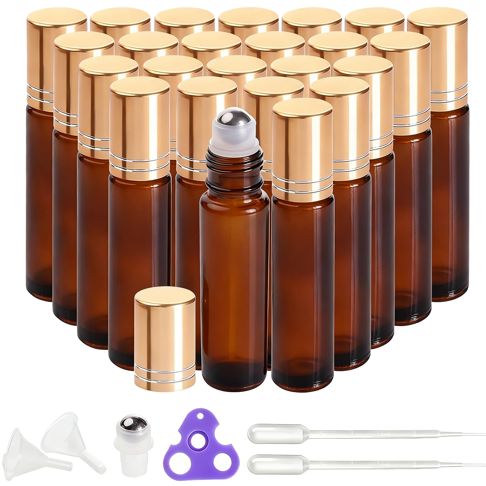PrettyCare botella roller 10 ml en ámbar para conservar aromas y facilitar aplicación.