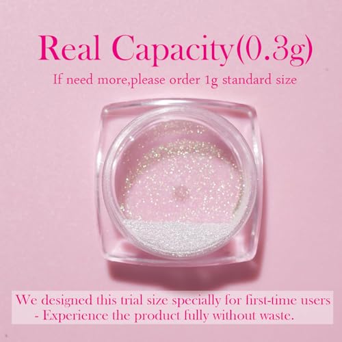 Pretty Diva polvo cromado Aurora en uñas para efecto iridiscente duradero.