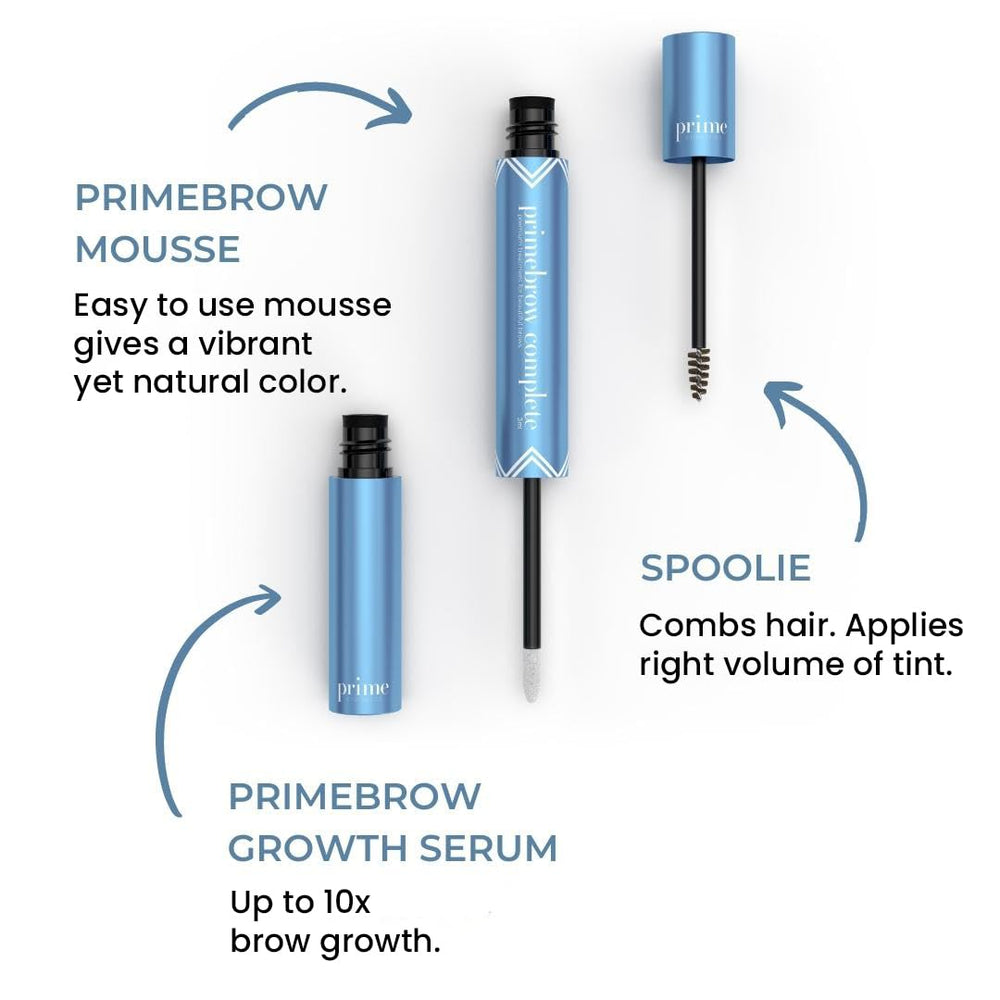 Cepillo spoolie de Prime Prometics PrimeBrow Complete para dar forma a las cejas