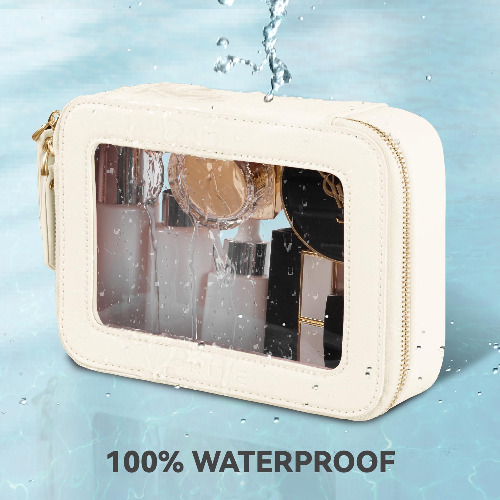 Prite bolsa maquillaje resistente al agua y fácil de limpiar.