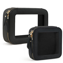 Prite bolsa de maquillaje transparente vista frontal con beneficio de acceso rápido
