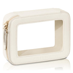 Prite bolsa de maquillaje transparente, visualización rápida de cosméticos.
