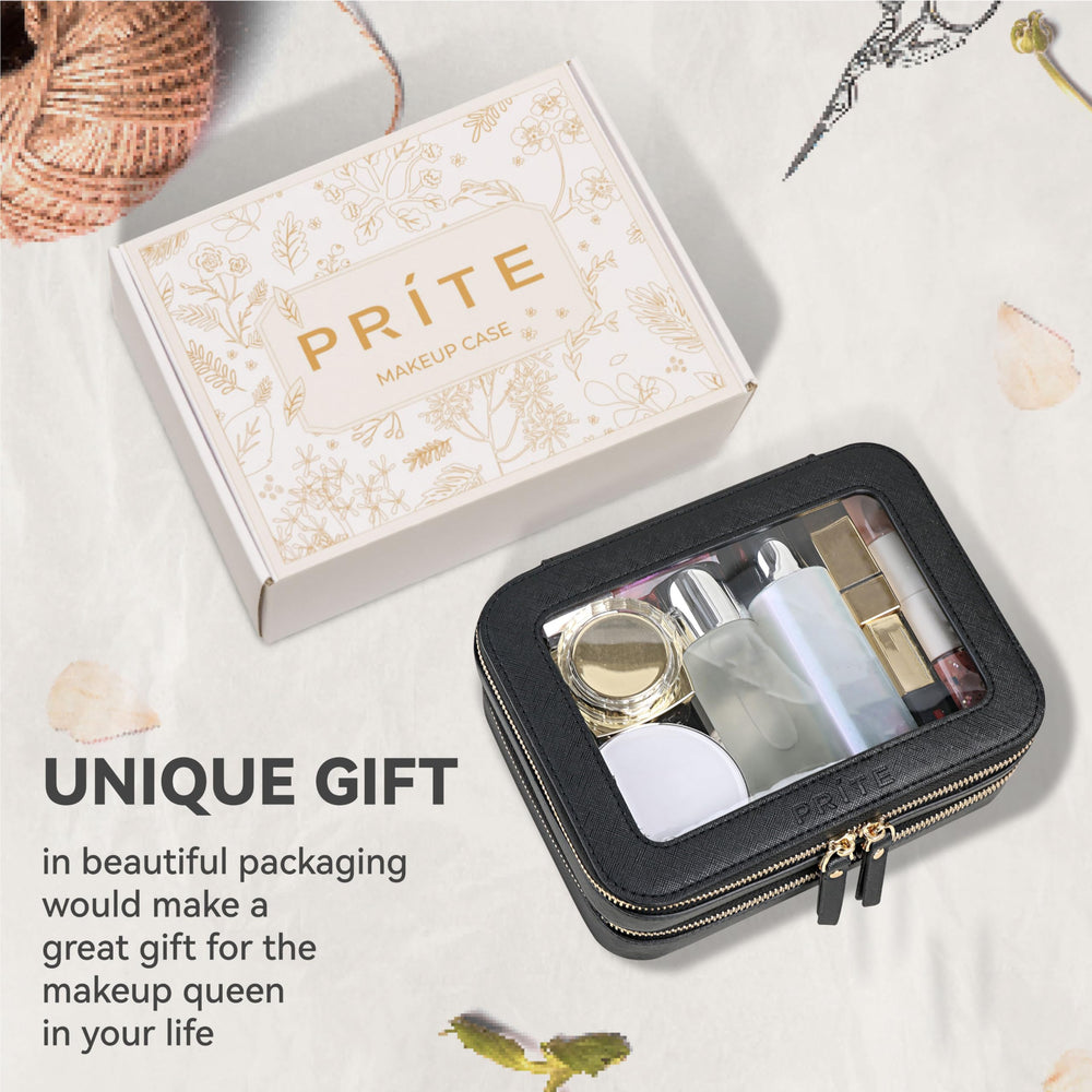 Prite bolsa de viaje negro elegante para cosméticos y accesorios