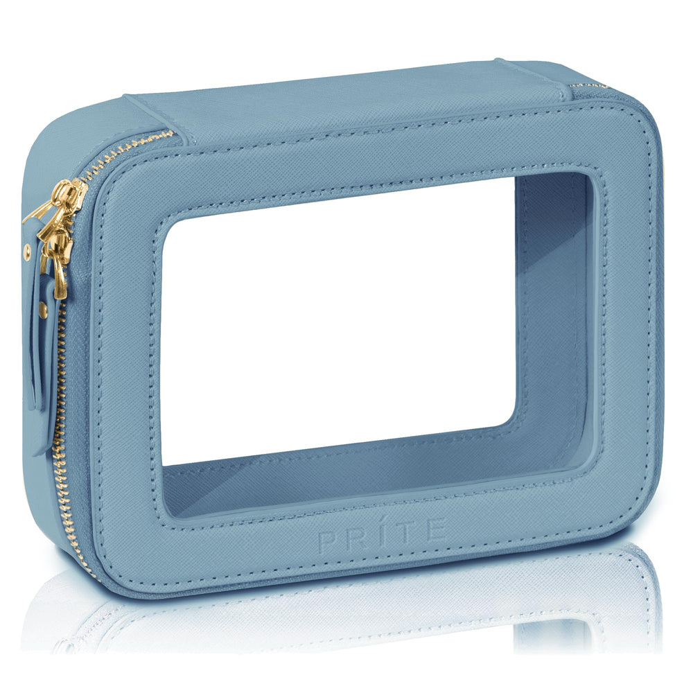 Prite bolsa de maquillaje transparente para localizar productos al instante.