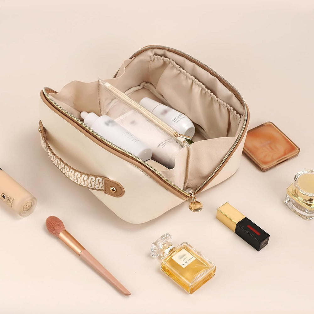 Prite neceser maquillaje mujer beige — tono neutro que combina con cualquier estilo.