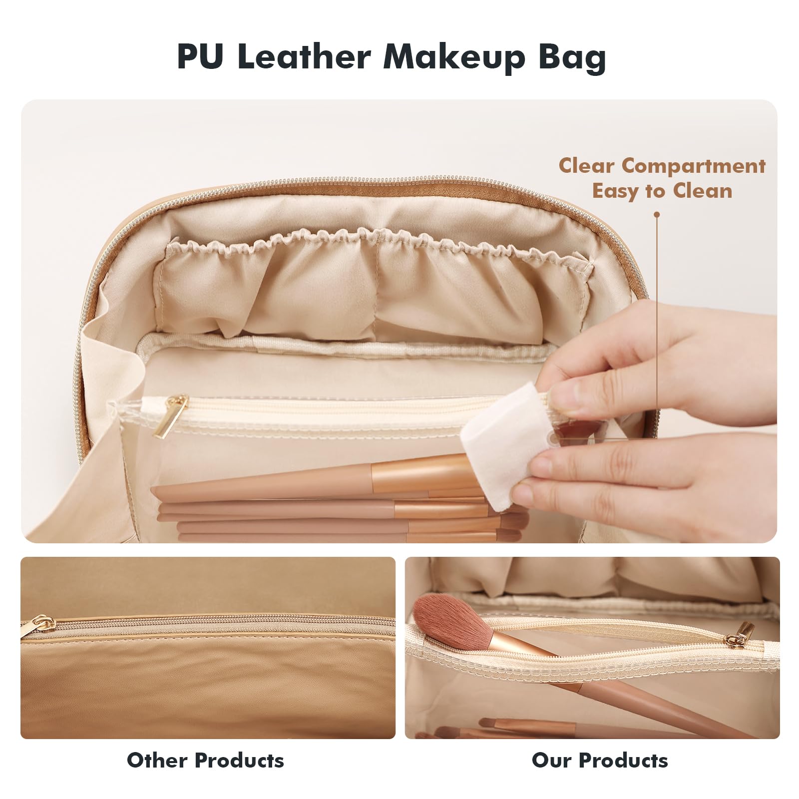 Prite neceser maquillaje mujer diseño moderno — estilo contemporáneo que complementa cualquier bolso.