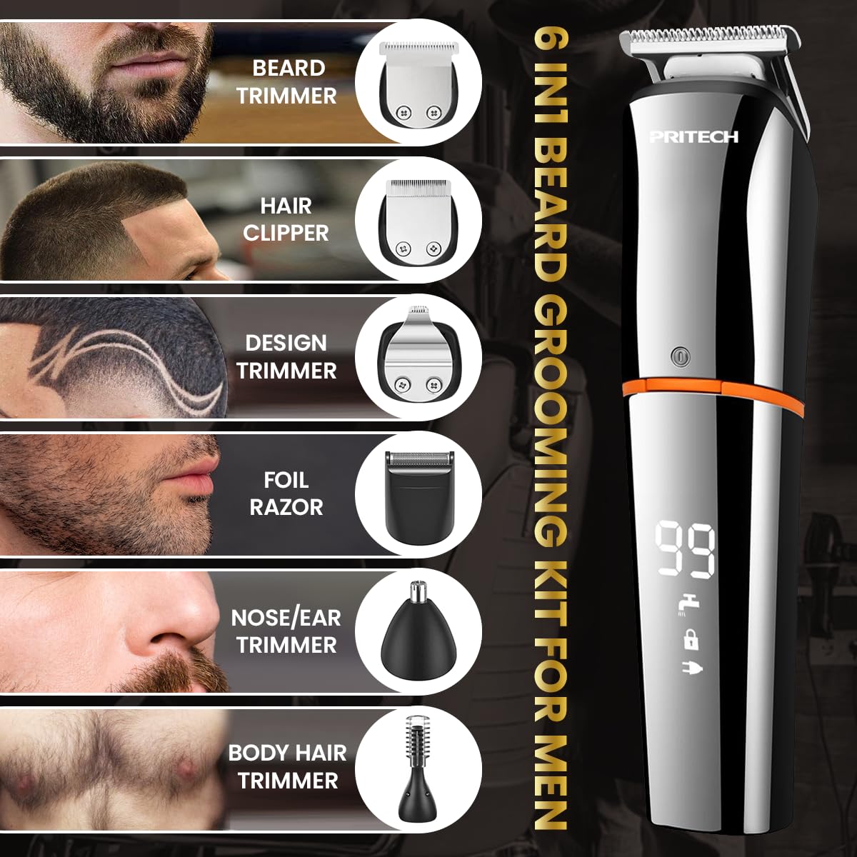 PRITECH Recortadora Cuerpo Precisa para zonas detalladas.
