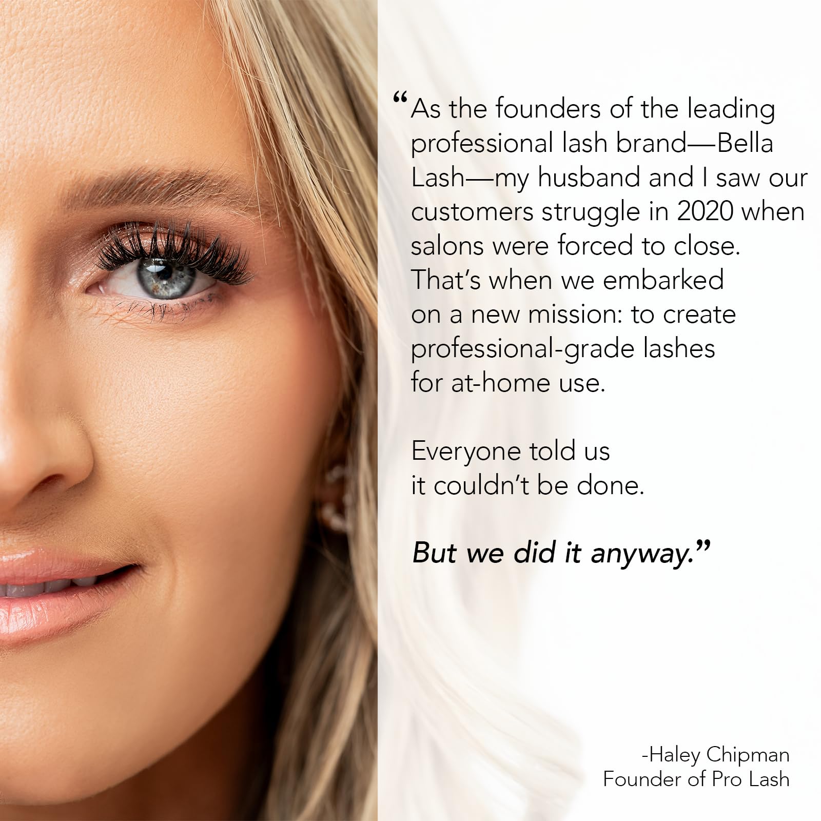 Pro Lash ProWear opciones de densidad y volumen en clusters.