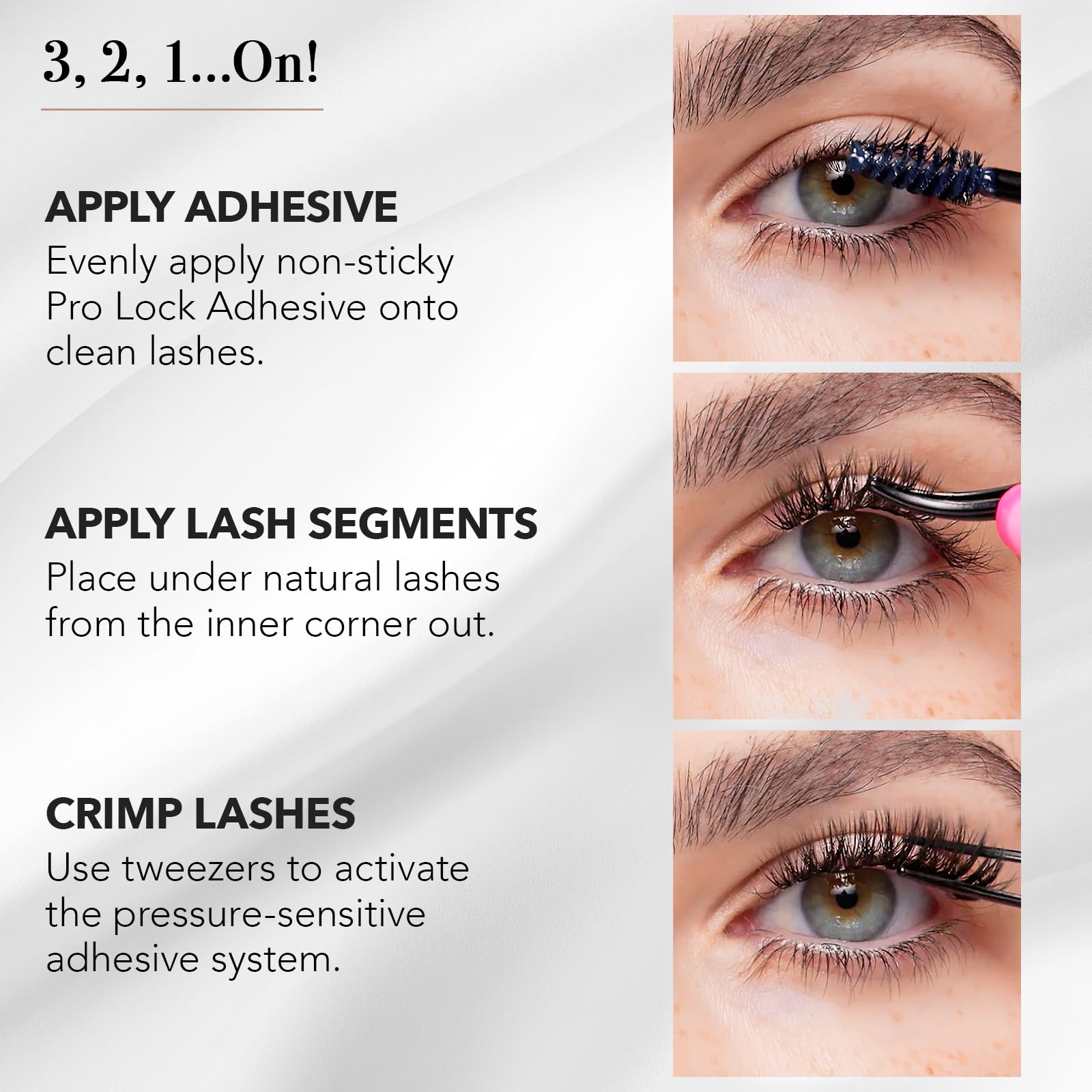 Pro Lash ProWear remover incluido para retirada suave.