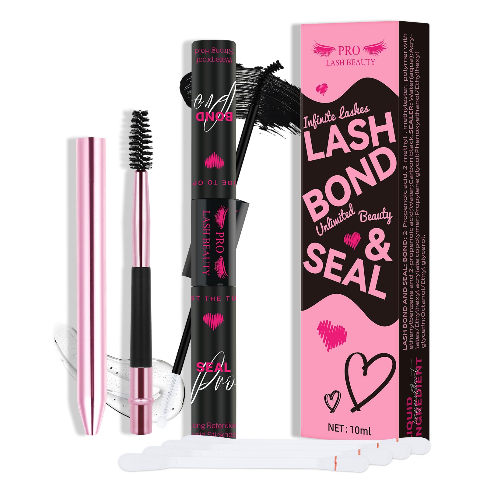 PRO LASHBEAUTY Lash Bond bottle with dual-action formula for easy DIY lashes.