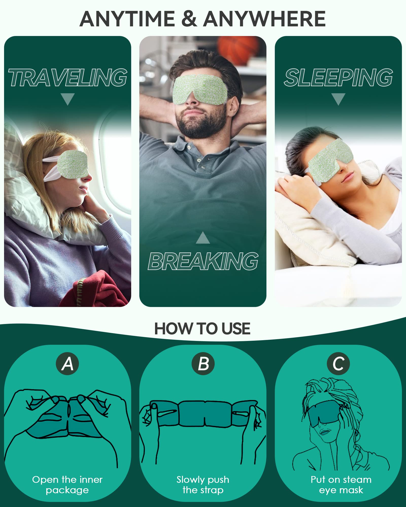 ProCIV Masque yeux compact et pratique pour voyage
