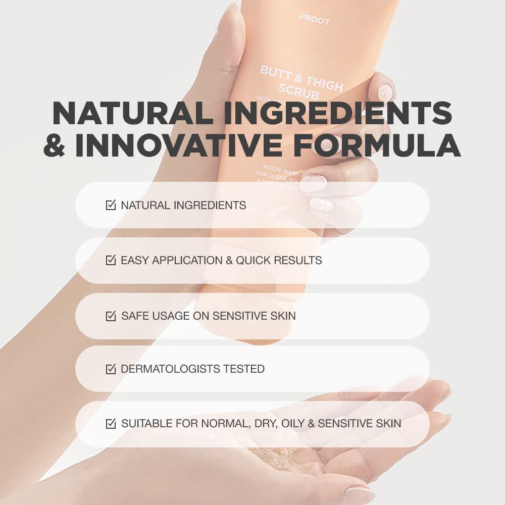 PROOT Exfoliante para glúteos, textura suave que ayuda a renovar la piel