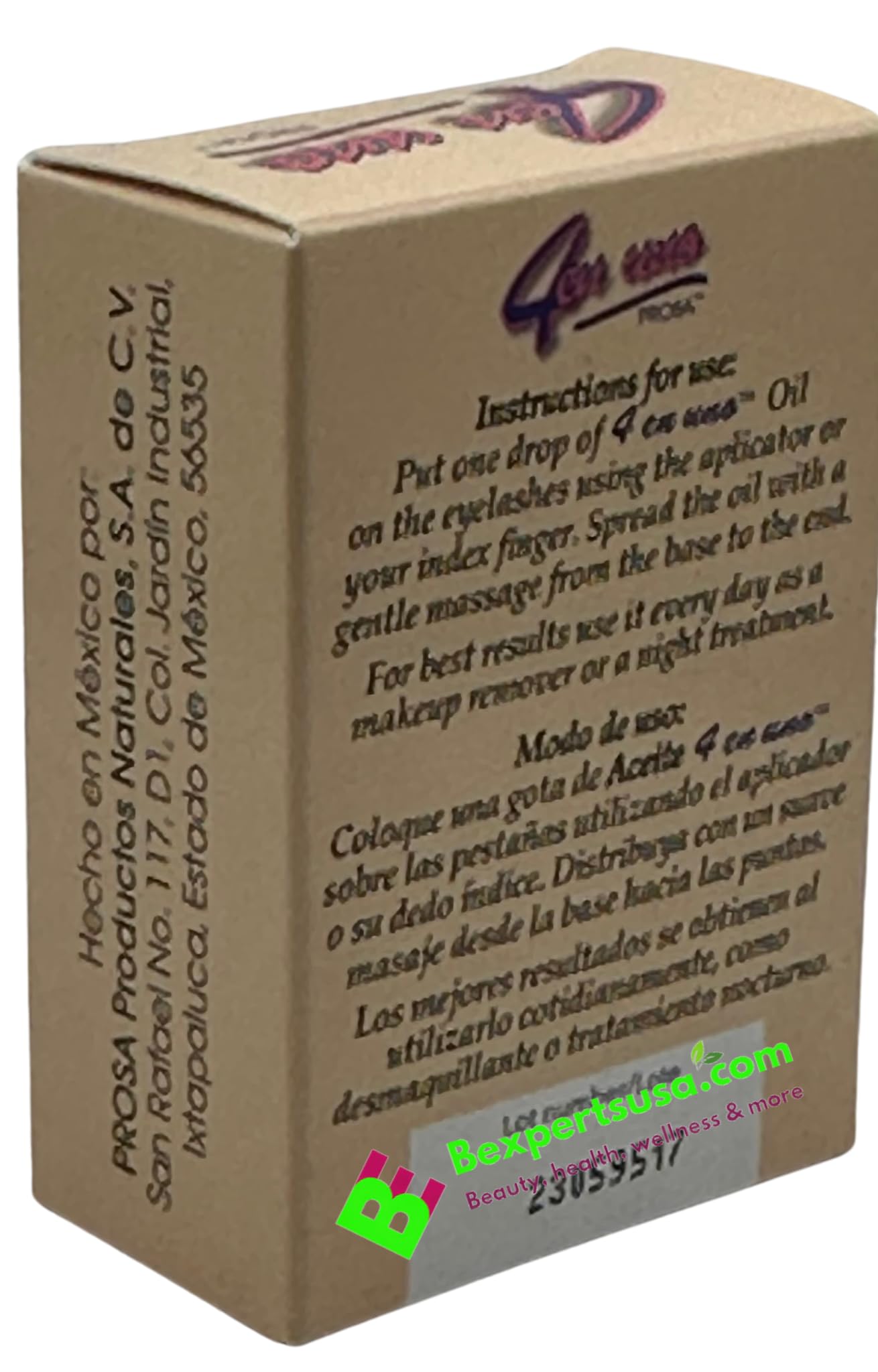 Prosa Aceite pestañas uso diario, hidratación y brillo sutil.