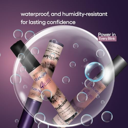 Prosa Mascara Conjunto resistente al agua mantiene el look.