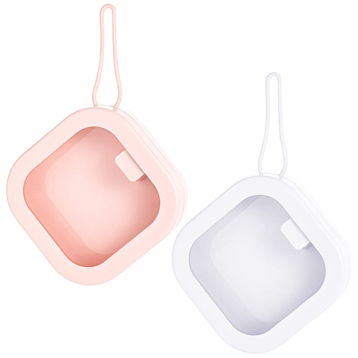 Prudiut organizador de coleteros rosa y blanco mantiene los accesorios ordenados