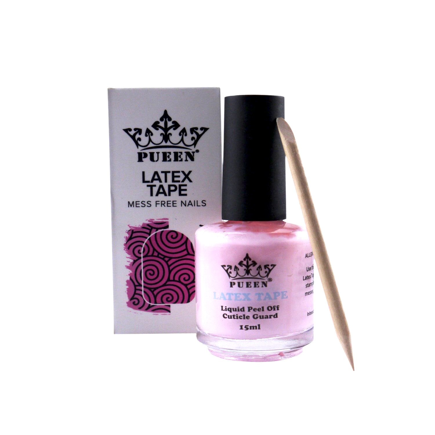 PUEEN cinta látex despegable protege cutícula durante manicura rosa 15 ml