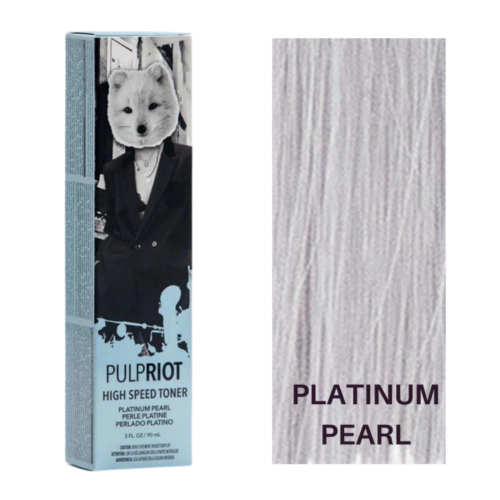 Pulp Riot Platinum Pearl tonificador en envase para tonos fríos y brillo acondicionado.