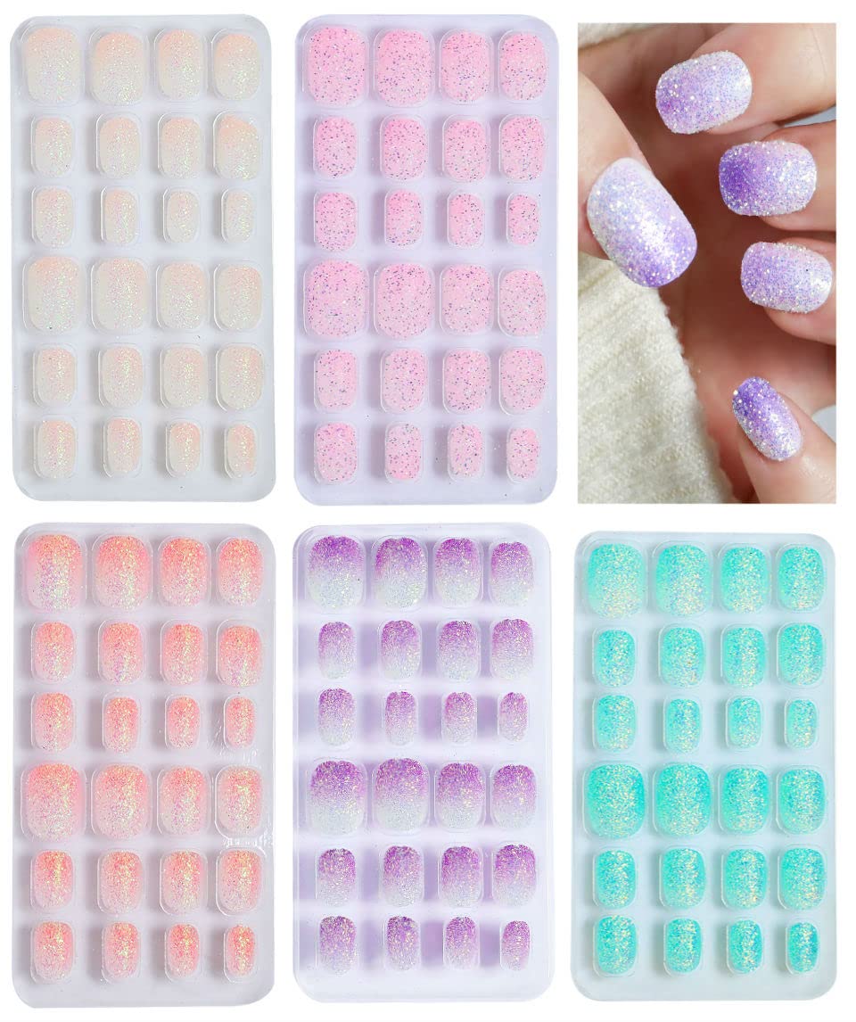 Pumkryth 120 uñas falsas para niñas, conjunto completo de tallas variadas.