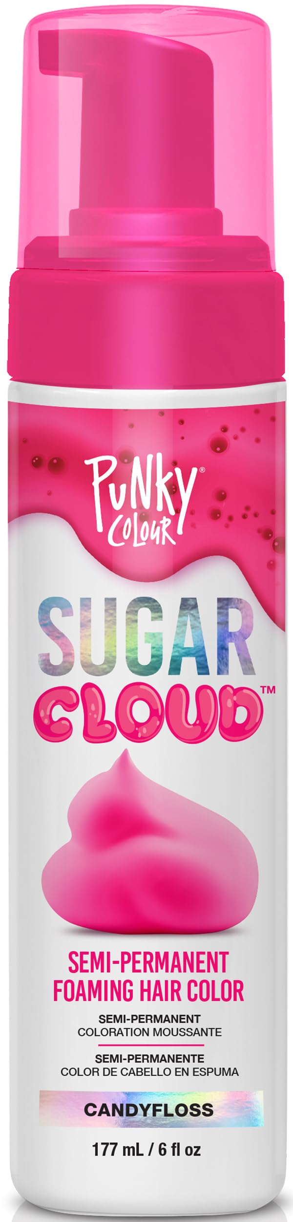Punky Sugar Cloud: vertido de botella para aplicar la espuma de color con facilidad.