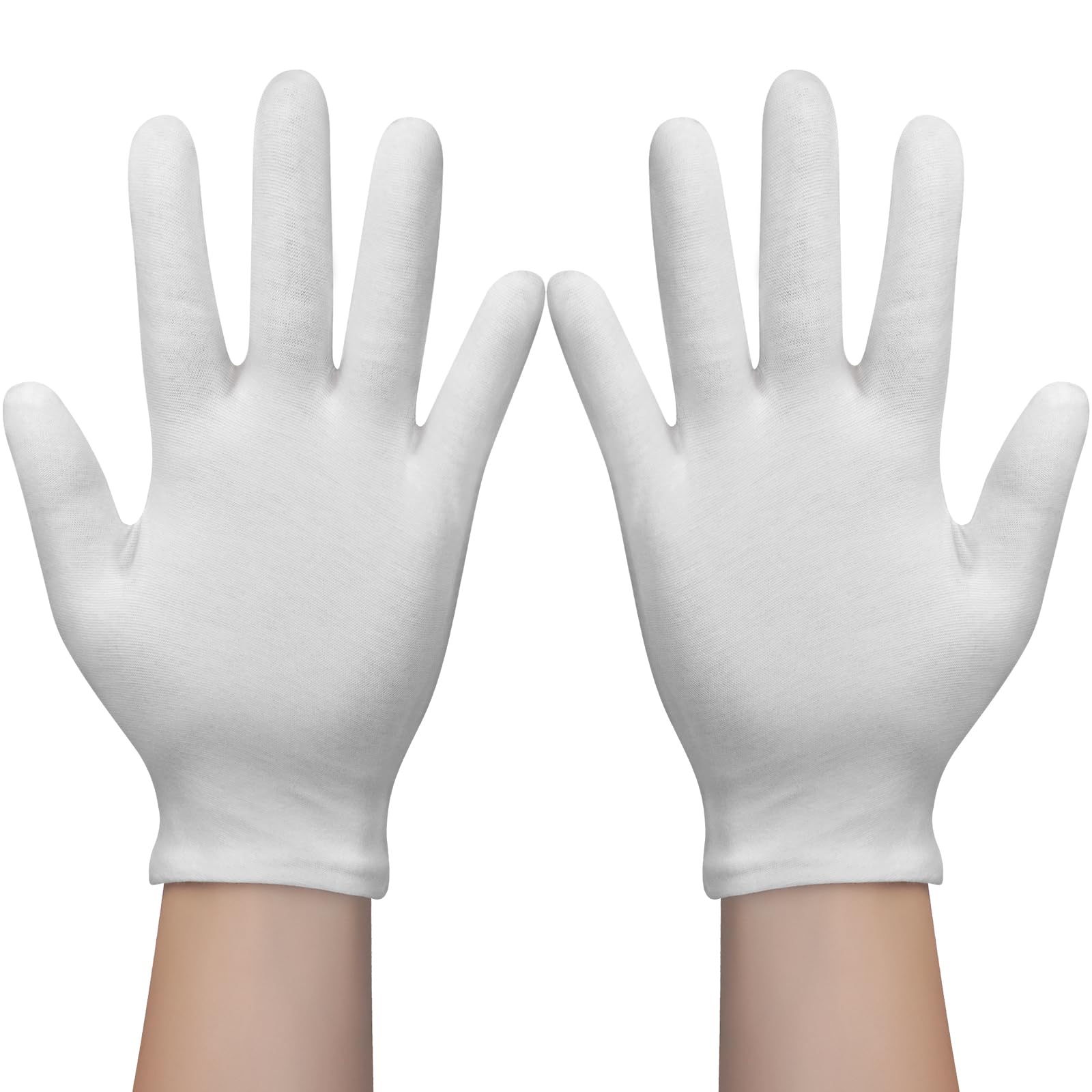 Guantes blancos Pupkoli de algodón para dormir, suavidad y confort nocturno.