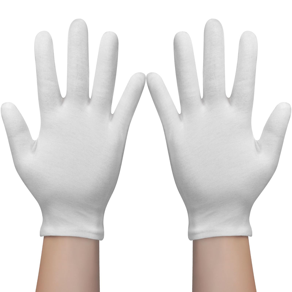 Guantes blancos Pupkoli de algodón para dormir, suavidad y confort nocturno.