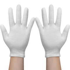Guantes blancos Pupkoli de algodón para dormir, suavidad y confort nocturno.