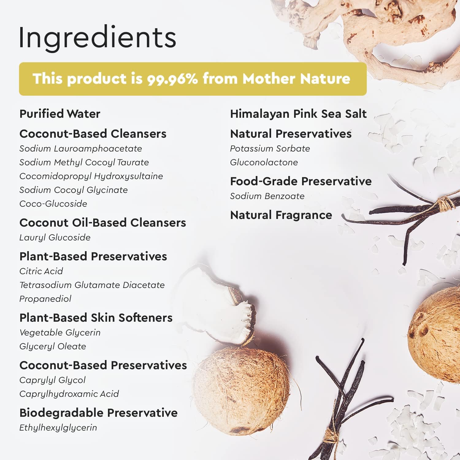 Puracy nutricion piel coco glicinato: favorece hidratación y confort.