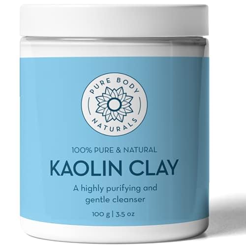 Pure Body Naturals Kaolín Arcilla Blanca, mascarilla DIY para detox y poros limpios