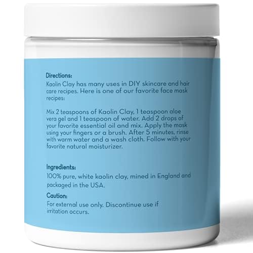 Pure Body Naturals Kaolín Arcilla Blanca, ingrediente natural para recetas cosméticas caseras