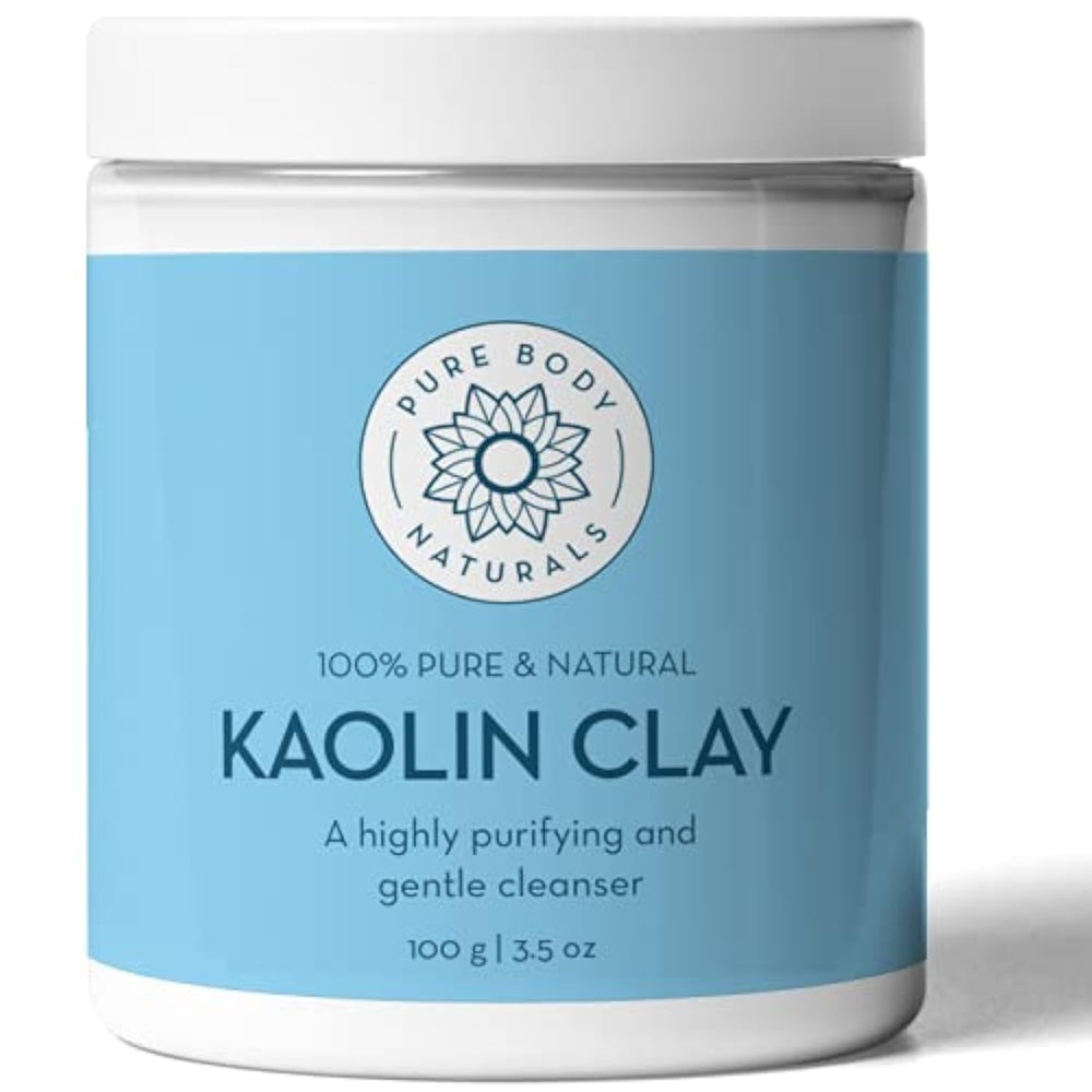 Pure Body Naturals Kaolín Arcilla Blanca, textura fina para mascarillas faciales suaves