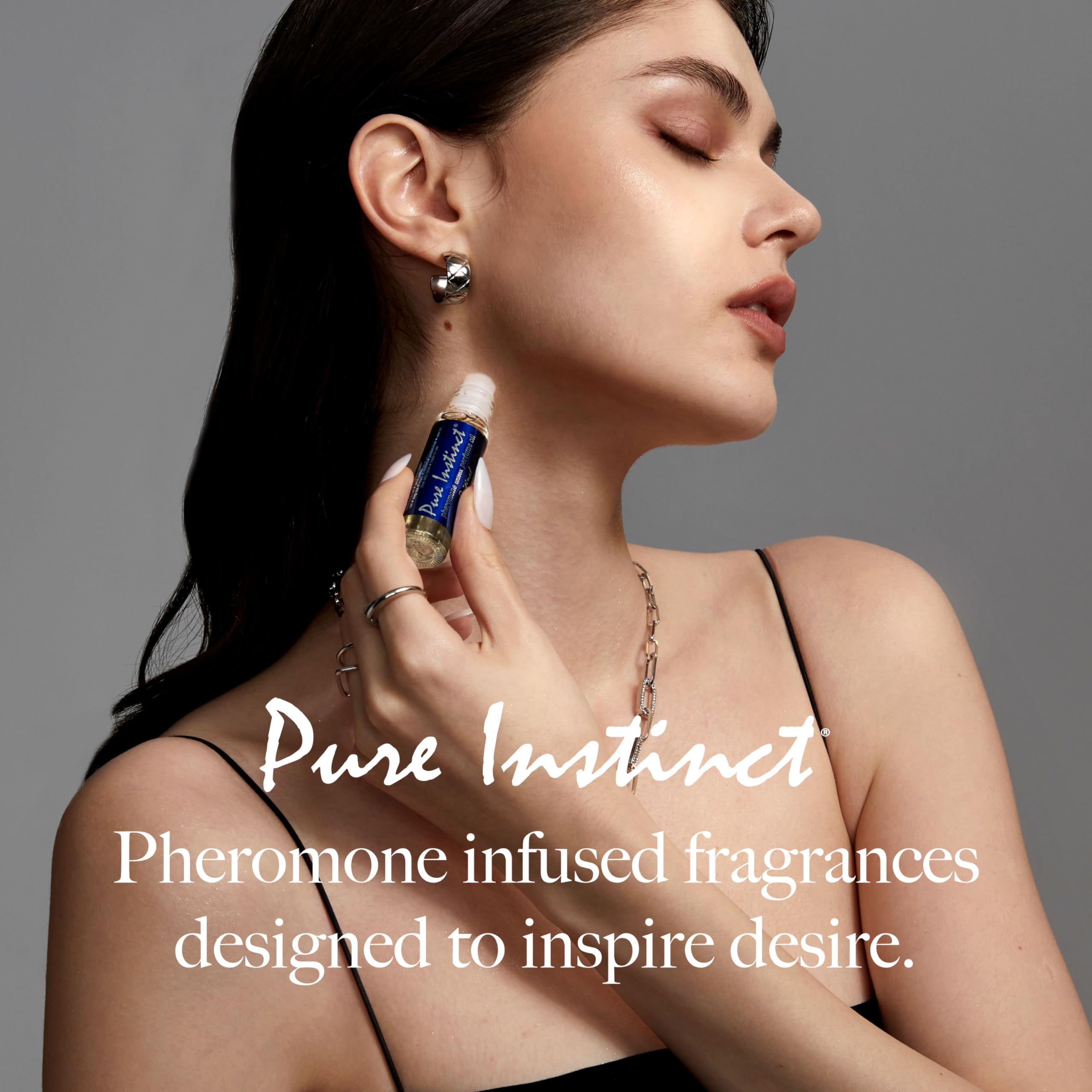 Pure Instinct Roll-On, cabezal rodante para aplicación suave en la piel.