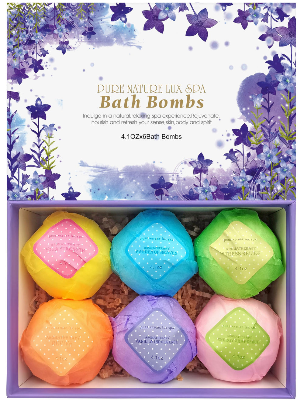 Bomba de baño XL de Pure Nature Lux Spa para tina grande y relajación