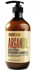 Pure Nature Lux Spa Argan Shampoo, botella, suaviza el cabello y aporta suavidad.