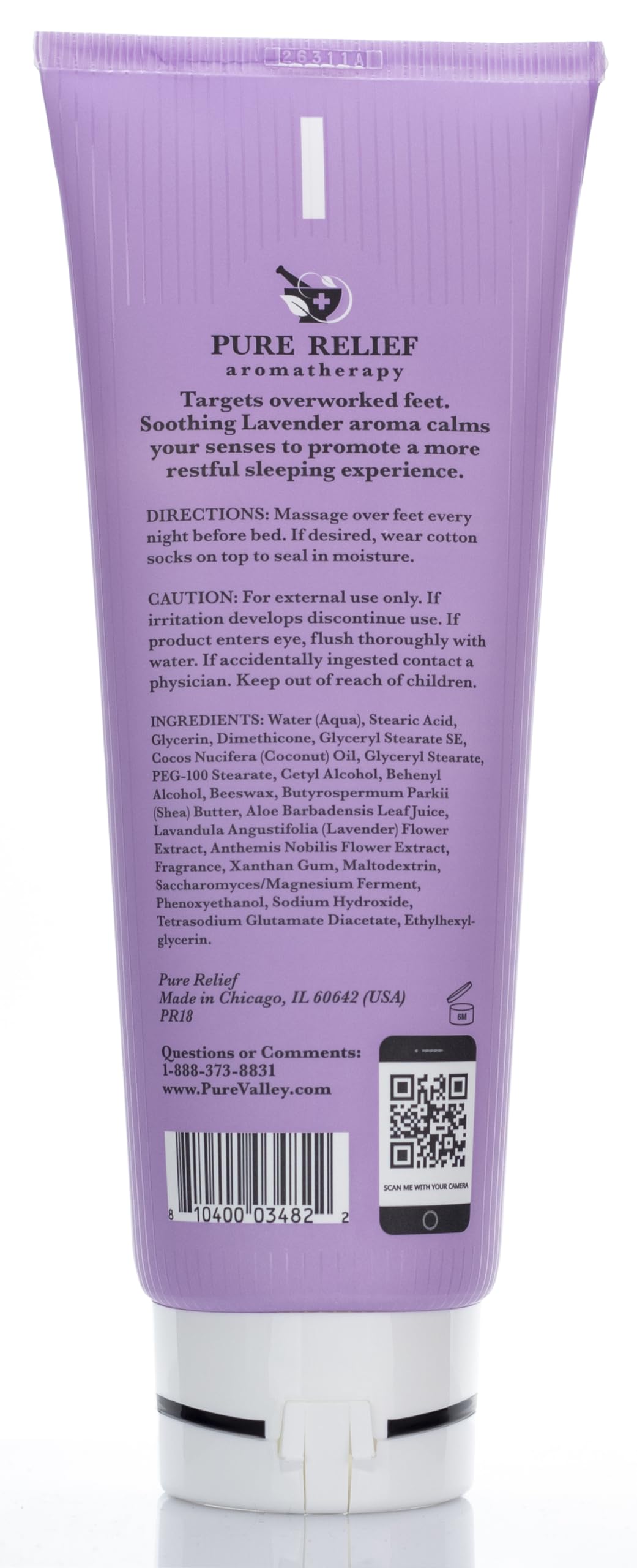 Uso nocturno de Pure Relief para pies, relajación y cuidado