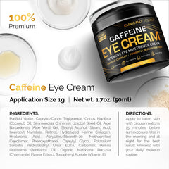 PURE RESEARCH caffeine eye cream texture swatch demonstrating silky, lightweight feel