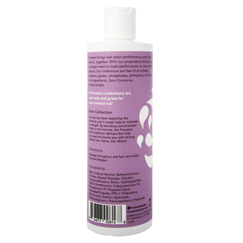 Purezero Biotina Acondicionador sin tintes, brillo suave.