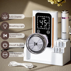 Lima eléctrica Puriom con batería recargable, perfecta para retoques fuera de casa.