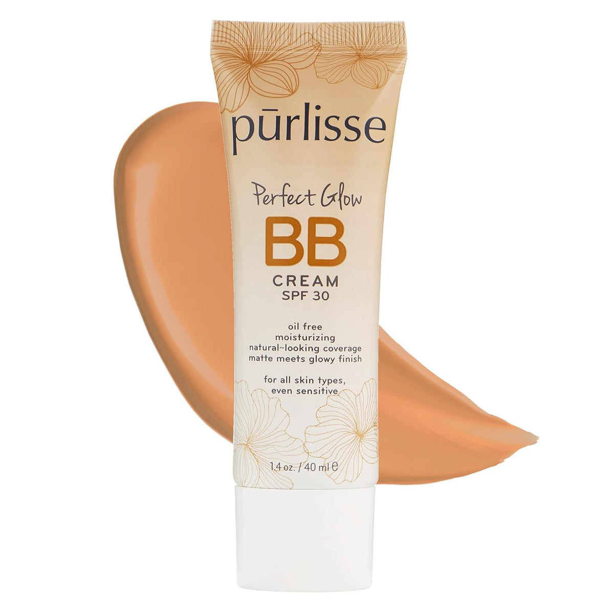 Purlisse Perfect Glow BB Cream SPF 30, envase tono medio, cobertura natural.