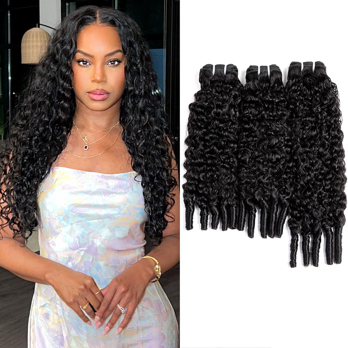PXCPXC paquetes de cabello birmano rizado 3C4A para una mezcla suave.